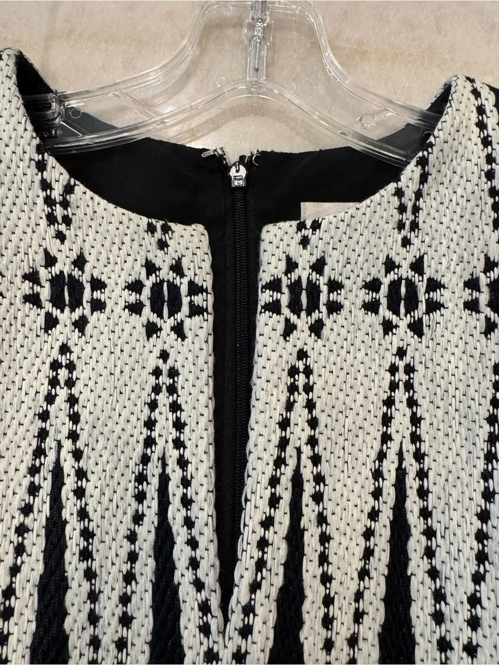 Tory Burch Black and White Sleeveless Knit Mini Dress